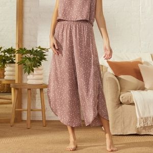 NWT UpWest Tulip Hem Washable Satin Sleep Pants